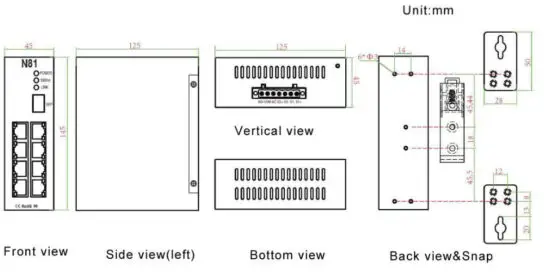 King Pigeon N80 Industrial Ethernet Switch - fig 1