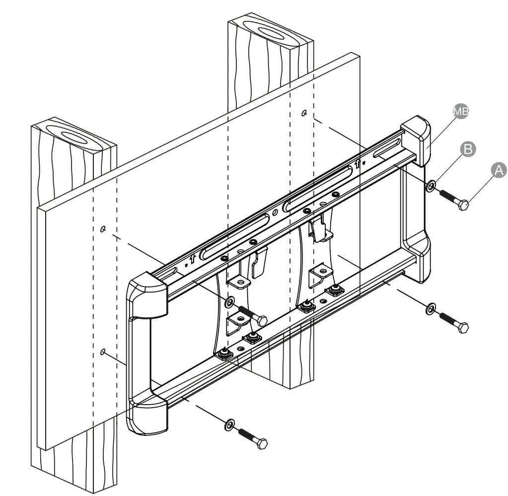 amazonbasics Longer Extension Dual Arm Full Motion TV Mount User Manual - Mounting in wall