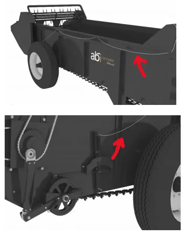 abi ATTACHMENTS 50 125 Classic Manure Spreader PTO Drive - Speed Adjustable