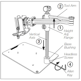 JBC RWS Rework Adjustable Arm for PHS - FIg 2