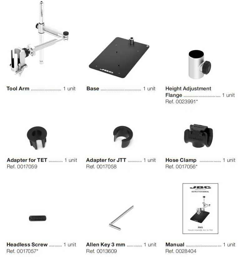 JBC RWS Rework Adjustable Arm for PHS - FIg