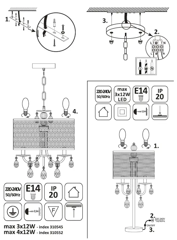 liderlamp SA0868 BRESSO Chandelier chain FIG 3