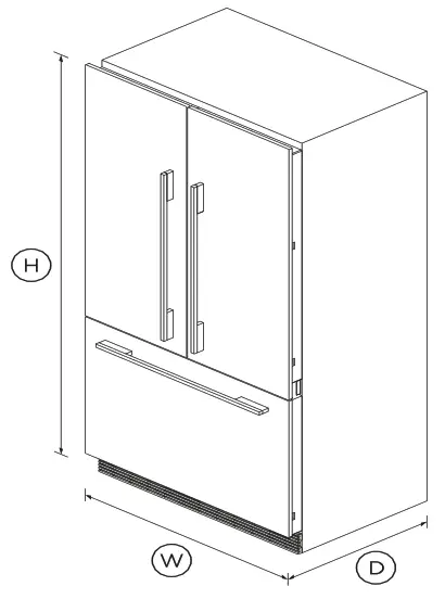 FISHER PAYKEL RS90A1 Integrated French Door Refrigerator Freezer - fig