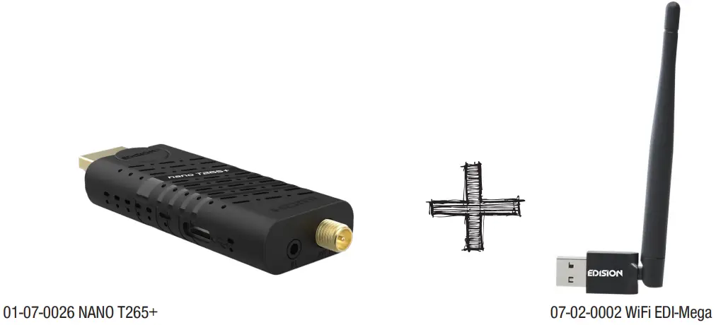 EDISION nano T265+ Digital Terrestrial & Cable HDMI Dongle Receiver - Fig 1