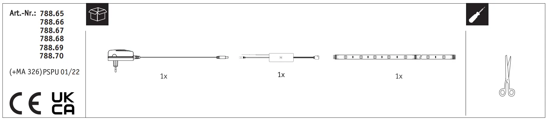 788.68 MaxLED 250 Ready-to-use Zigbee Strip Package Content
