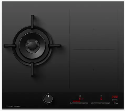 FISHER PAYKEL CGI603DNGTB4 Gas Induction Cooktop 60cm 1 Burner 2 Zones with SmartZone