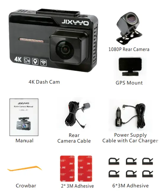 Dash Cam Front 4K and Rear 1080P-1