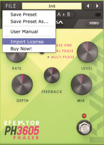 EFEKTOR PH3605 Phaser Guitar Effect Software - fig 3
