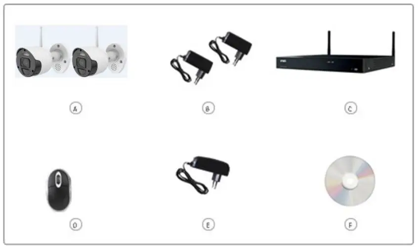 urmet H.265 NVR Video Recorder - Kit contents