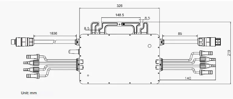 hoymiles HME Series Single-Phase Microinverter User Manual - Dimension