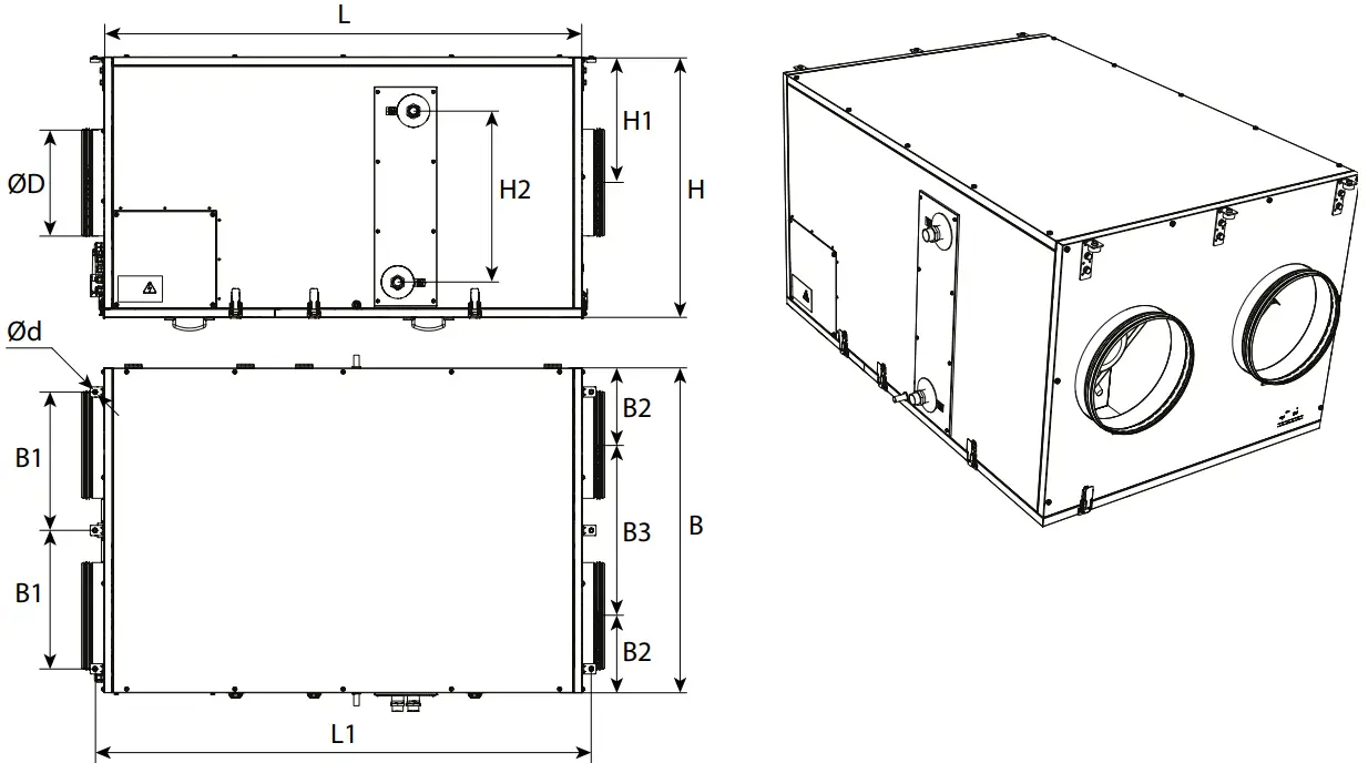 BLAUBERG KOMFORT EC DBW 2000, 3000 Heat Recovery Air Handling Unit - Fig 2