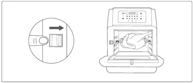 Crownful Air Fryer Oven User Manual - Toggle the Switch to the right