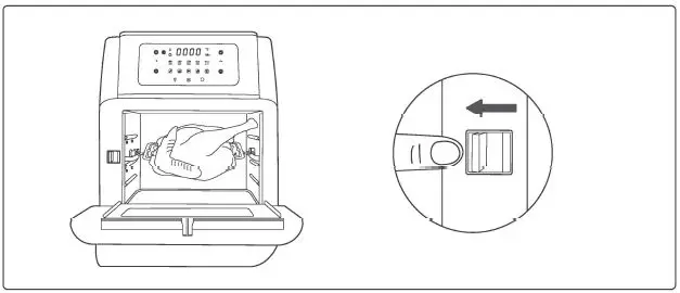 Crownful Air Fryer Oven User Manual - Release the Switch and lock the shaft into place