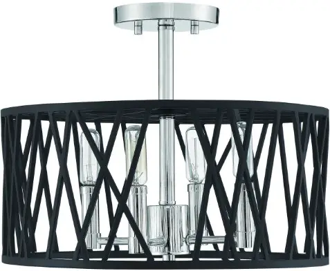 Signature Hardware 453479 Dulancey 4 Light 16 Inch Wide Semi-Flush Drum Ceiling Fixture