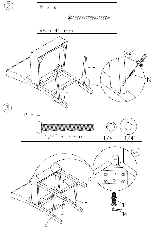 ASHLY D470-324 Leektree Counter Height Stool 3
