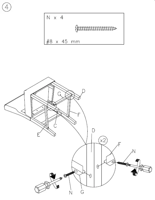 ASHLY D470-324 Leektree Counter Height Stool 4
