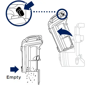 Empty the dust cup