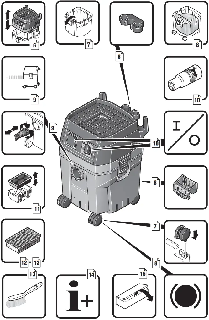 Fein 35L Wet and Dry Dust Extractor Vacuum Cleaner - Figure 1