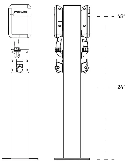 EVOCHARGE 701032 Concealed 6 Inch Pedestal 1
