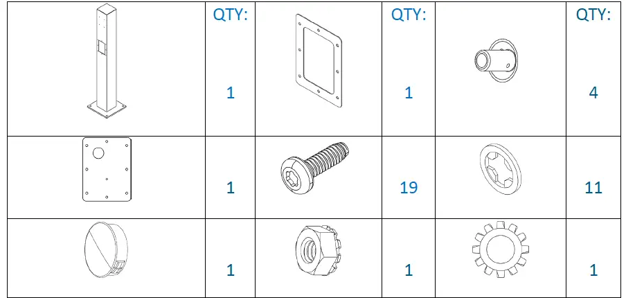 EVOCHARGE 701032 Concealed 6 Inch Pedestal 3