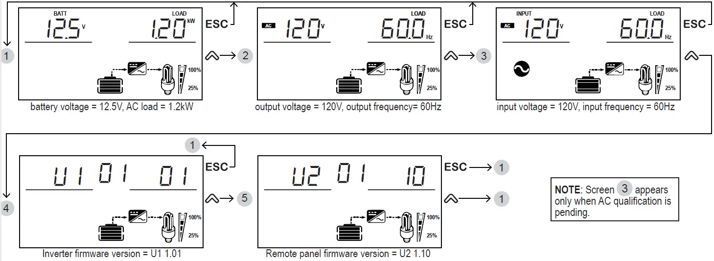 Viewing Information During Battery Mode