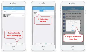 Mega-pixel 4G HD IP Cameras -Playback record on phone