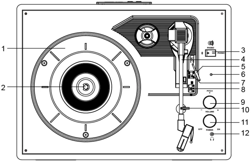 CROSLEY CR8017B-BUR Voyager Turntable - fig1