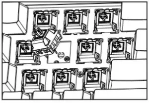 AJAZZ K870T Bluetooth Dual Mode Mechanical Keyboard -Insertion and removal steps 3