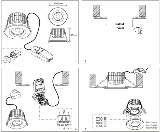 ROBUS RUL07X4 01 Ultimate 7W IP65 Fire Rated Downlight