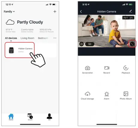 Brookstone BKWIFICAMWL1 WiFi Hidden Security Camera - APP FUNCTIONS