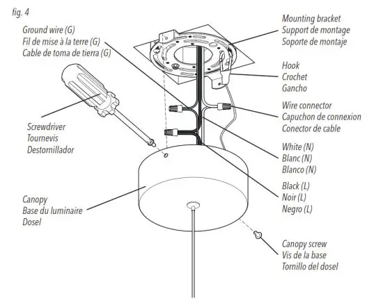 artika PDT-1GL-HD2BL 1-Light LED Pendant - Ground wire