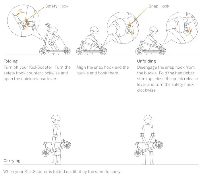 Ninebot Kick Scooter - Folding and Carrying