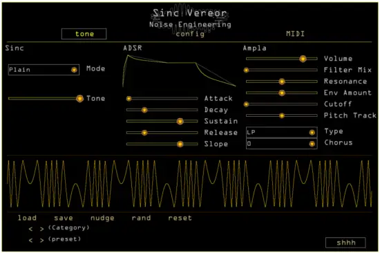 Noise Engineering Sinc Vereor Intuitive Yet Powerful Synthesizer - Ampla section