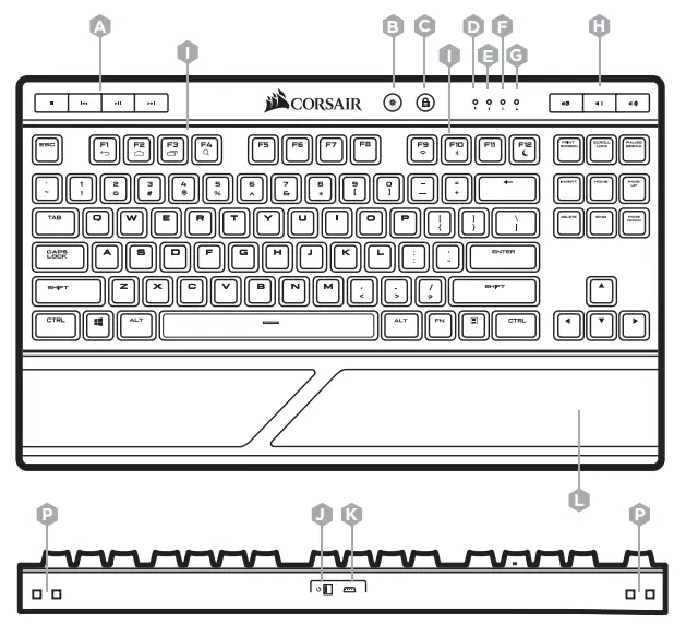 CORSAIR K63 Compact Mechanical Gaming Keyboard - parts