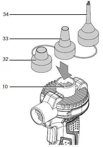 Exchanging the nozzle (cordless air pump) 02