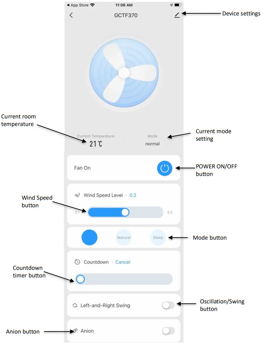 Goldair GCTF370 101cm Electronic Tower Fan with WiFi - Fig 16