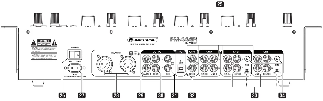 Operating Elements and Connections