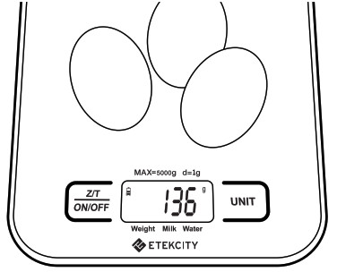 ETEKCITY Digital Kitchen Scale - LCD screen