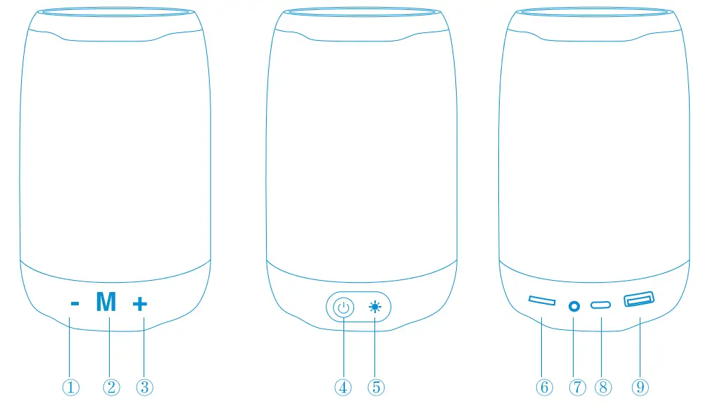 LASER SPK B50 033 Pulse Bluetooth Speaker - CONTROLS