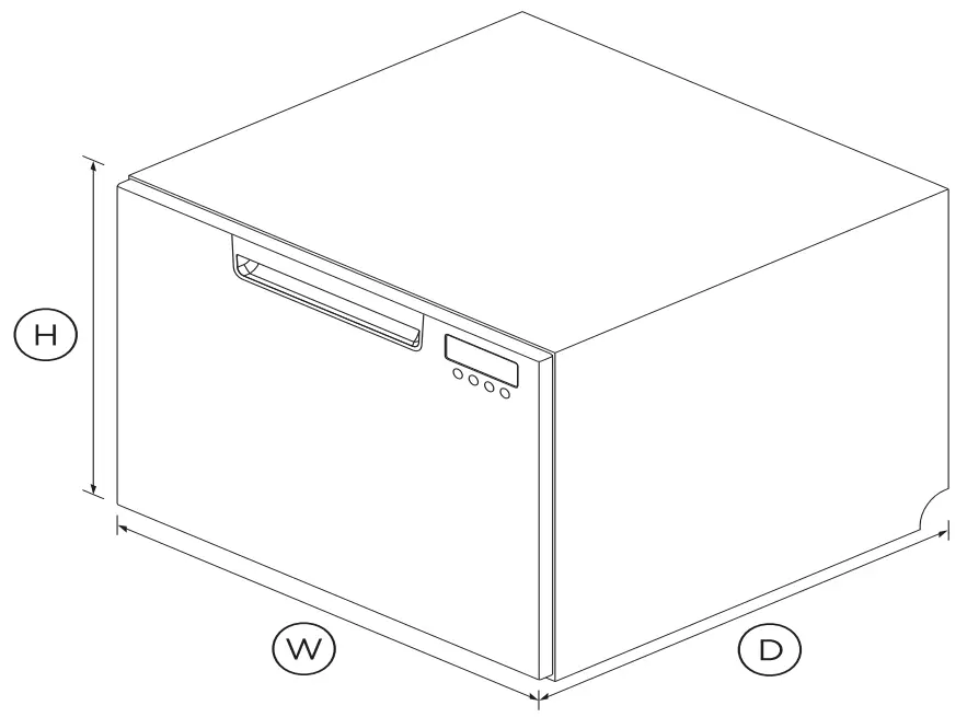 FISHER PAYKEL DD24SCTB9 N Single DishDrawer Dishwasher -[ DIMENSIONS