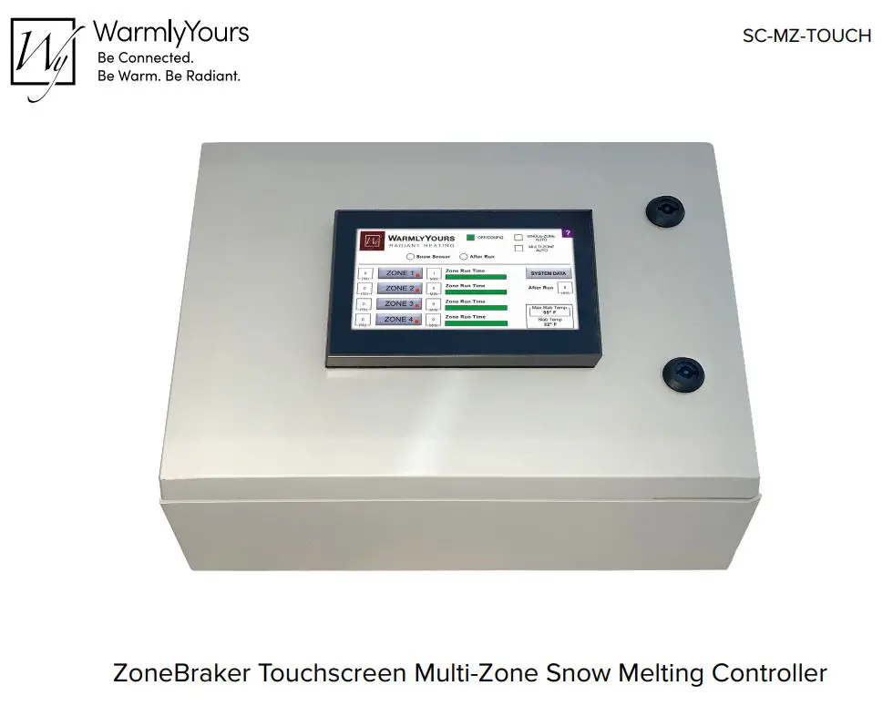 WarmlyYours SC-MZ-TOUCH ZoneBraker Touchscreen Multi-Zone Snow Melting Controller User Manual
