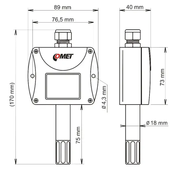 COMET T3110Ex Temperature and Humidity Outdoor Indoor Probe - fig 8