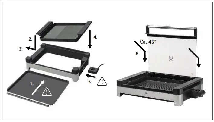 WMF 0415430011 Lono Table Grill Ribbed with Glass Lid - Fig. 1