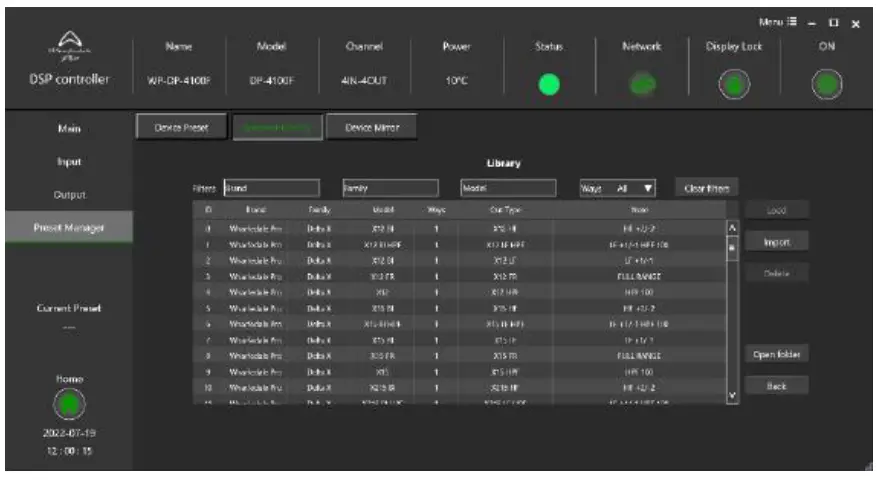 Wharfedale Pro DP-N DSP Controller Software v116 14