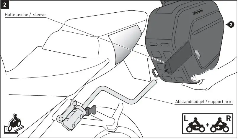 SW-MOTECH BC.HTA.01.740.31201 Saddlebag Set for Honda Instruction Manual - Fastening