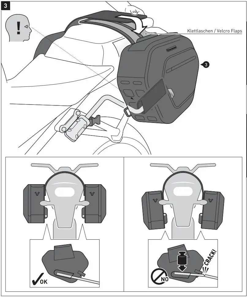 SW-MOTECH BC.HTA.01.740.31201 Saddlebag Set for Honda Instruction Manual - Fastening