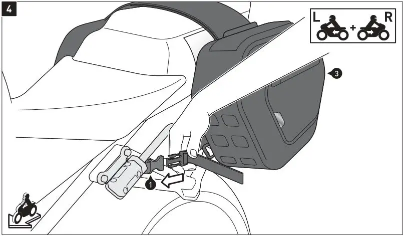 SW-MOTECH BC.HTA.01.740.31201 Saddlebag Set for Honda Instruction Manual - Fastening