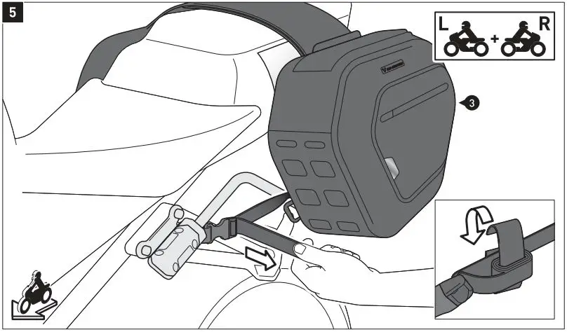 SW-MOTECH BC.HTA.01.740.31201 Saddlebag Set for Honda Instruction Manual - Fastening