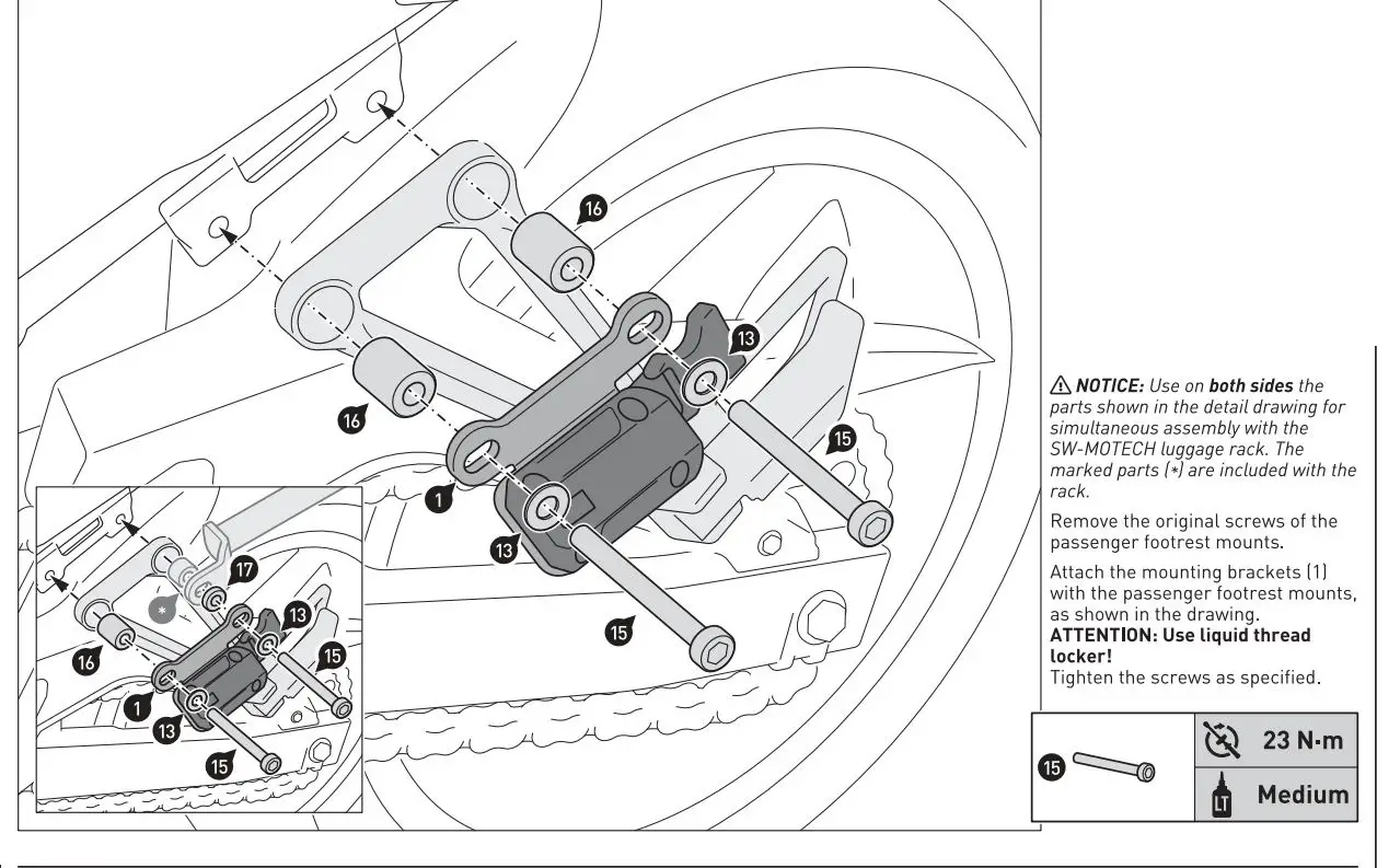 SW-MOTECH BC.HTA.01.740.31201 Saddlebag Set for Honda Instruction Manual - Mounting
