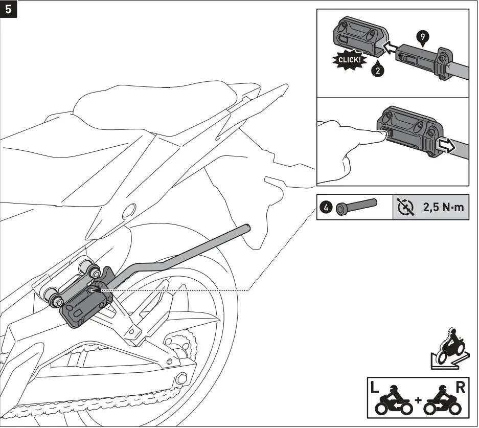 SW-MOTECH BC.HTA.01.740.31201 Saddlebag Set for Honda Instruction Manual - Mounting